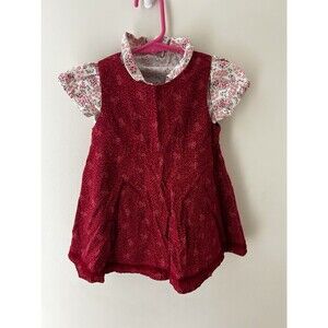 Vintage Y2K Gymboree 2 Piece Shirt And Dress Girls Size 12-18m Floral Buttons